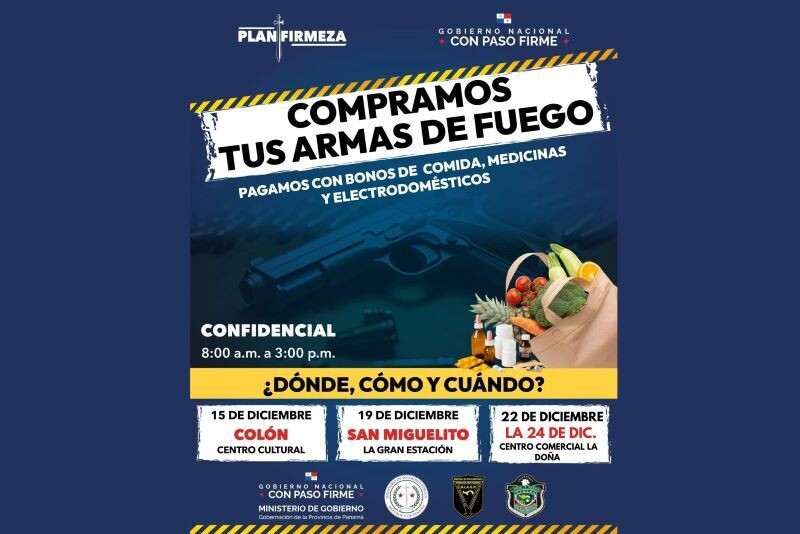 Panama Government Announces Three-Day Gun Exchange Program