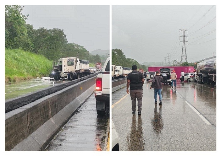 暴雨导致巴拿马-科隆高速公路发生严重事故