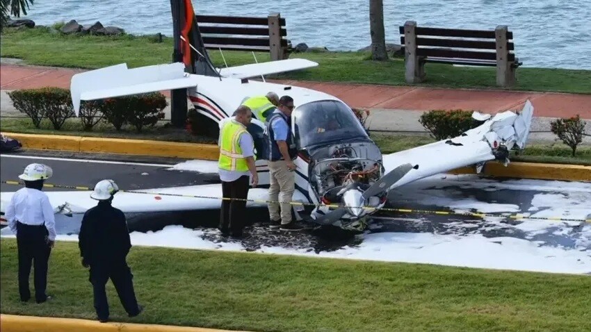 Small Plane Crashes on Amador Causeway in Panama