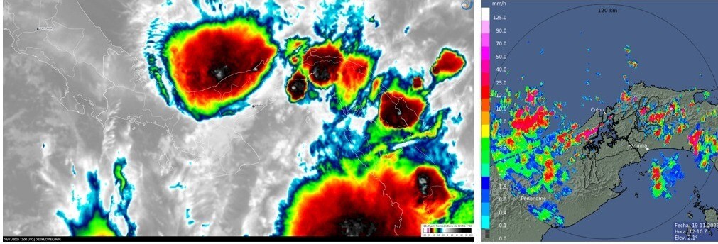 Рассеянные ливни с грозовой активностью в Панаме