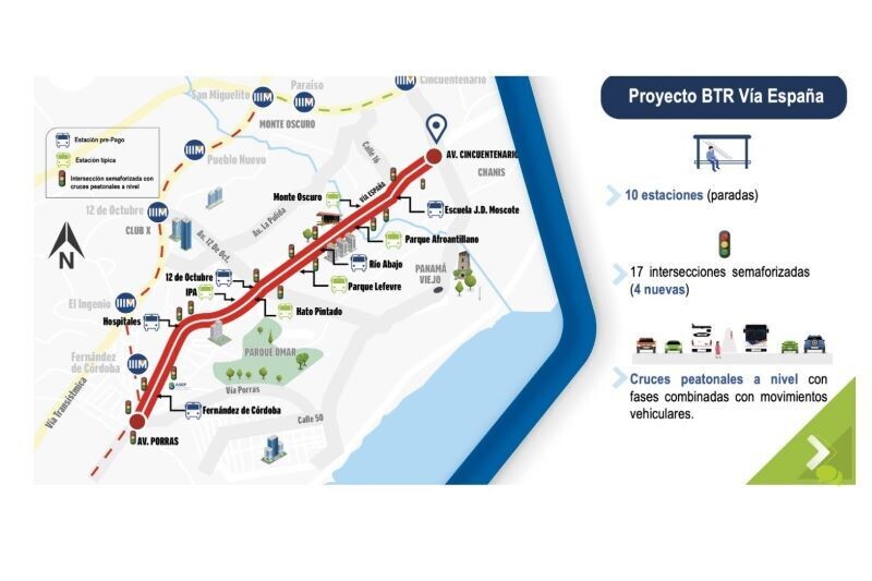 MOP coordinates reorganization for Vía España expansion project