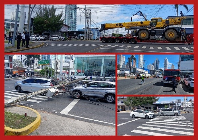 Panama Accident: Truck with Crane Damages Electrical Network