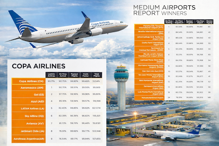 巴拿马航空公司和机场位居全球准点率榜首