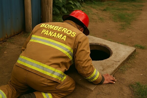 Rescate de un menor de una letrina en Panamá