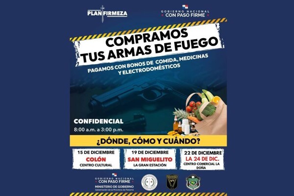 Panama Government Announces Three-Day Gun Exchange Program