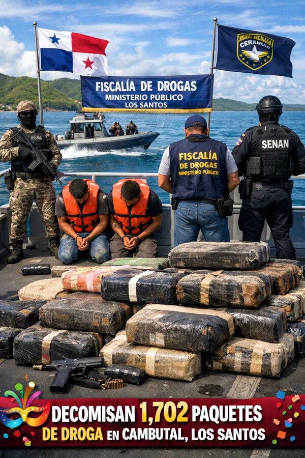 A ton of cocaine during Carnival: 1,702 packages seized on the Los Santos coast
