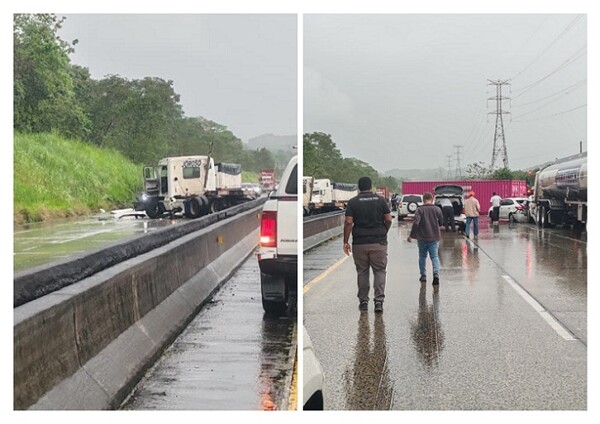 暴雨导致巴拿马-科隆高速公路发生严重事故