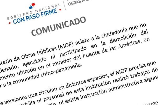 Arraiján Municipality Exclusively Ordered Removal of Mirador de las Américas