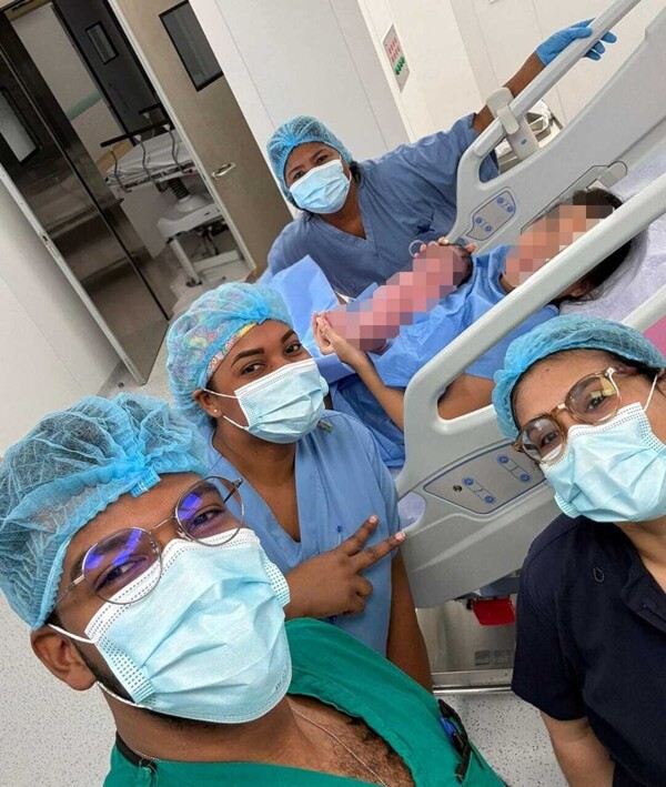 Рождение первого ребёнка в новом госпитале Колона